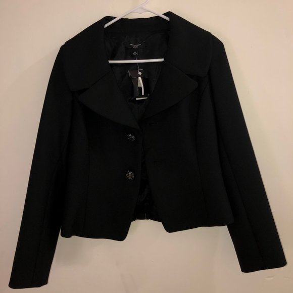 NWT Ann Taylor Black Blazer & Embellished Buttons - Picture 7 of 7